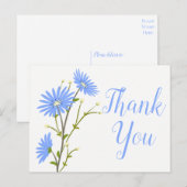 Blue Floral Vielen Dank Daisy Blume Wedding Daisie Postkarte (Vorne/Hinten)