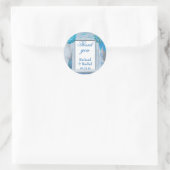 Blue Floral Vielen Dank Runder Aufkleber (Tasche)