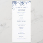 Blue Floral Viktorianisch Classic Wedding Programm (Rückseite)