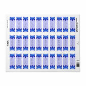 Blue Floral Vintag Art Custom Labels (Vorne)