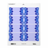 Blue Floral Vintag Art Leere große Labels (Vorne)