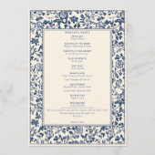 Blue Floral Vintag Delaware Chinoiserie Hochzeit Programm (Rückseite)