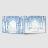 Blue Floral Vintage Fairytale Wedding Gästebuch (Voll)