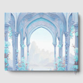 Blue Floral Vintage Fairytale Wedding Gästebuch (Rückseite)