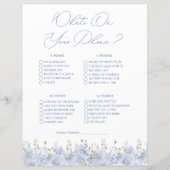 Blue Floral Was auf Ihrem Handy Brautparty Game (Vorderseite)
