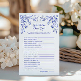 Blue Floral Was hat das Groom Bridal Spiel gemacht