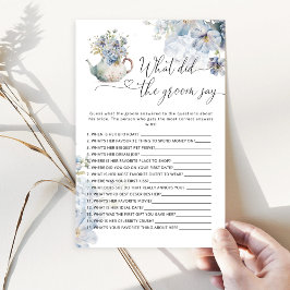 Blue Floral Was hat der Bräutigam gesagt, Brautspi