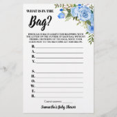 Blue Floral Was ist in Bag Baby Shower Game? Flyer (Vorne)