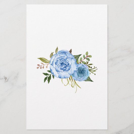 Blue Floral Was ist in Bag Baby Shower Game? Flyer (Hinten)