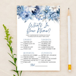Blue Floral Was ist in Phone Brautparty Game Briefpapier