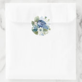 Blue Floral Watercolor Aufkleber, Umschlag Aufkleb Runder Aufkleber (Tasche)
