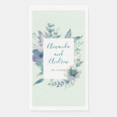 Blue Floral Watercolor Besondere Anlass Serviette (Vorderseite)