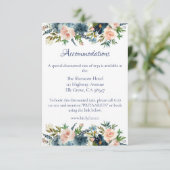 Blue Floral Watercolor Details Beilage Karte (Stehend Vorderseite)
