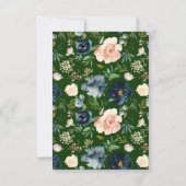 Blue Floral Watercolor Details Beilage Karte (Rückseite)