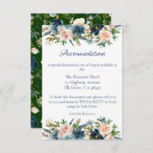 Blue Floral Watercolor Details Beilage Karte (Vorne/Hinten)