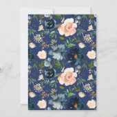 Blue Floral Watercolor Hindu Ganesh Wedding Einladung (Rückseite)