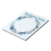 Blue Floral Watercolor Personalisiert Notepad Notizblock (Rotiert)