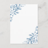 Blue Floral Wedding Card Begleitkarte (Rückseite)