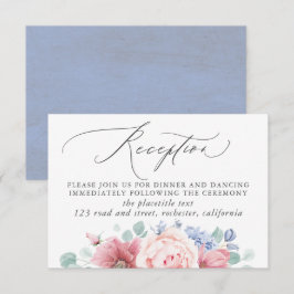 Blue Floral Wedding Card Begleitkarte