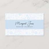 Blue Floral Wedding Celebrant Business Card Visitenkarte (Rückseite)