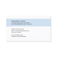 Blue Floral Wedding Celebrant Business Card