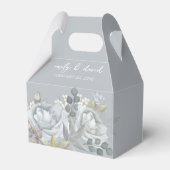 Blue Floral Wedding Custom Favorits Geschenkschachtel (Vorderseite)