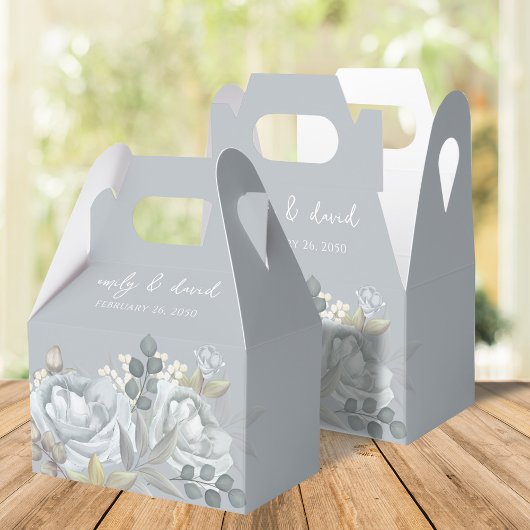 Blue Floral Wedding Custom Favorits Geschenkschachtel