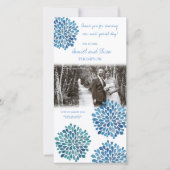 Blue Floral Wedding Danke Card (Vorderseite)