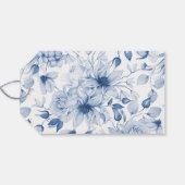 Blue Floral Wedding Danke Tag Geschenkanhänger (Rückseite Horizontal)