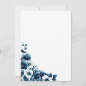 Blue Floral Wedding Einladung (Rückseite)