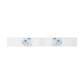 Blue Floral Wedding Einladung Bauchband Einladungsbanderole (Flach)