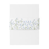 Blue Floral Wedding Einladungsbanderole (Rückseitenbeispiel)