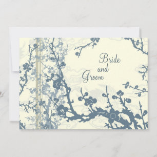 Blue Floral Wedding Einladungskarte Einladung