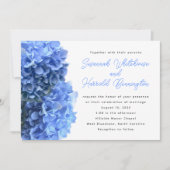 Blue Floral Wedding Invitations Einladung (Vorderseite)