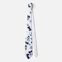 Blue Floral Wedding Necktie