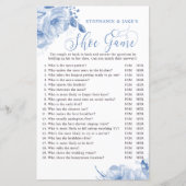 Blue Floral Wedding oder Paare Duschdusche Spiel (Vorderseite)