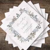 Blue Floral Wedding Personalisiert Serviette
