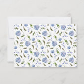 Blue Floral Wedding QR Code RSVP Card Karte (Rückseite)