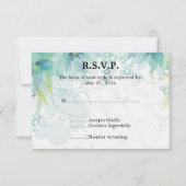 Blue Floral Wedding RSVP (Vorderseite)