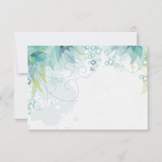 Blue Floral Wedding RSVP (Rückseite)
