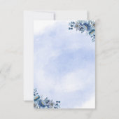 Blue Floral Wedding RSVP Cards Karte (Rückseite)