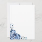 Blue Floral Wedding Save the Date Einladung (Rückseite)