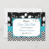 Blue Floral Wedding Save the Date Magnet (Vorderseite)