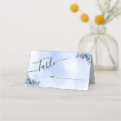 Blue Floral Wedding Seating Charts Platzkarte (Rückseite)