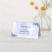 Blue Floral Wedding Seating Charts Platzkarte (Vorderseite)