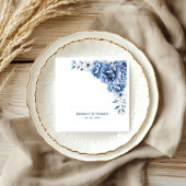 Blue Floral Wedding Serviette