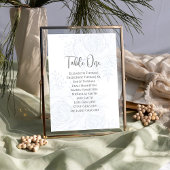 Blue Floral Wedding Tischnummer Custom