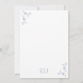 Blue Floral Wedding Tischnummer Sign (Rückseite)