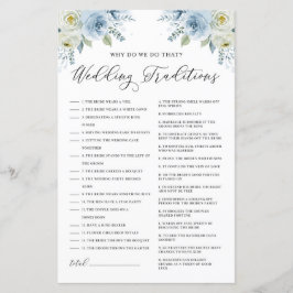 Blue Floral Wedding Traditions Brautparty Game