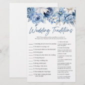 Blue Floral Wedding Traditions Brautparty Game Briefpapier (Vorne/Hinten)